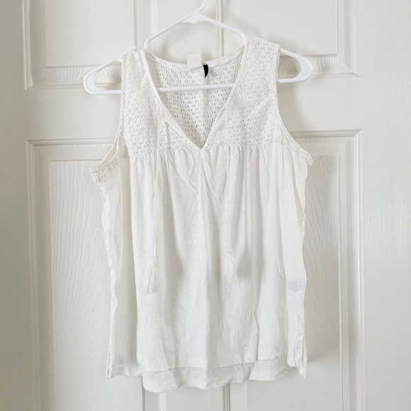 Anthropologie Tops - White Crochet Tank Top